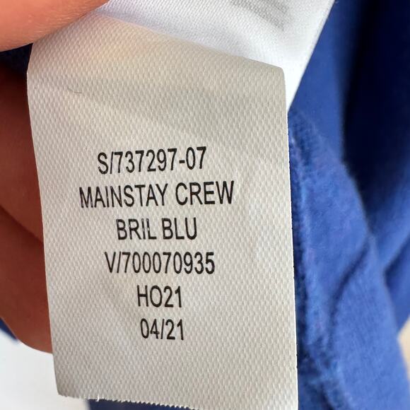 Gap Mainstay Crew-Neck Sweater Blue Knit Ribbed Hem Pullover Long Sleeve Sz S - Picture 5 of 7